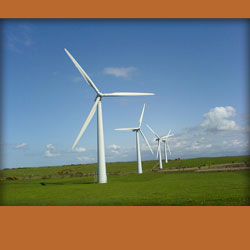Turbine with clear blue skies